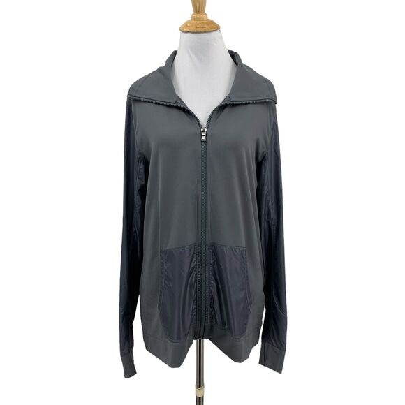 Under Armour Jacket Womens L Large Grey Lux Track Full Zip Fitted Activewear - Picture 1 of 15